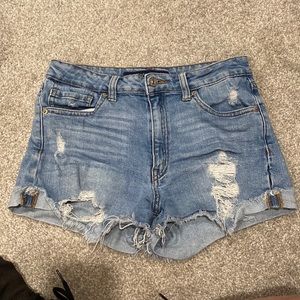 Just USA high-rise distressed denim shorts